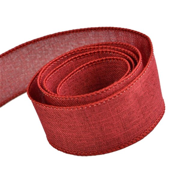 Toys4.0 1.5 in. 50 Yards Grace Linen Ribbon, Burgundy TO2635841